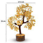Fastel® Natural Citrine Crystal Gemstone Bonsai Money Tree with Golden Wire and 300 Beads for Good Luck, Healing, Wealth & Prosperity, Home Office Decor showpiece Decoration Gift