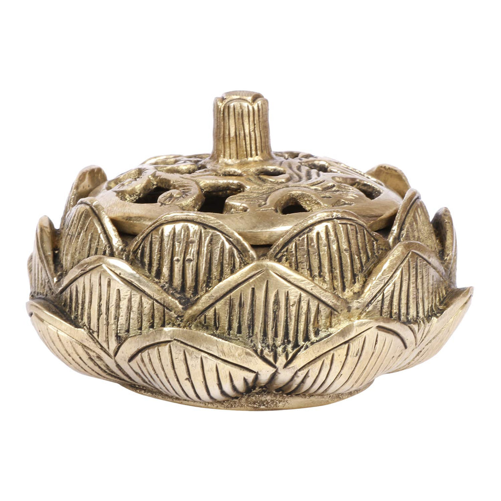 ARTVARKO Pure Brass Dhoop Dani, Temple Diya, Incense Burner,DHUNI, Incense Holder, Diwali Gift, Religious Decor Gift 3 Inch