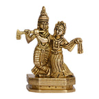 ARTVARKO Brass Radha Krishna Idol Kishan Raadha Statue for Temple Home Office Decoration Gift Showpiece(9x4x11 cm)