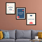 VIBECRAFTS Motivational Quotes Decorative Wall Frames Set of 3 For Office Digital Reprint Posters with Synthetic Wooden Frame Home, Gift Item (15 x 12 inch)(PFVC3Pcs4_1311)