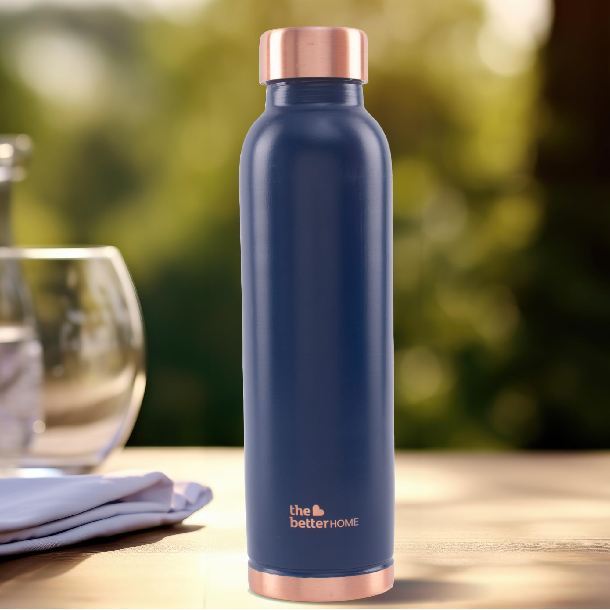 The Better Home Copper Water Bottle | Copper Water Bottle 950ml | With Anti Oxidant Properities | Provides Health Benefits | Pure Tamba | Blue
