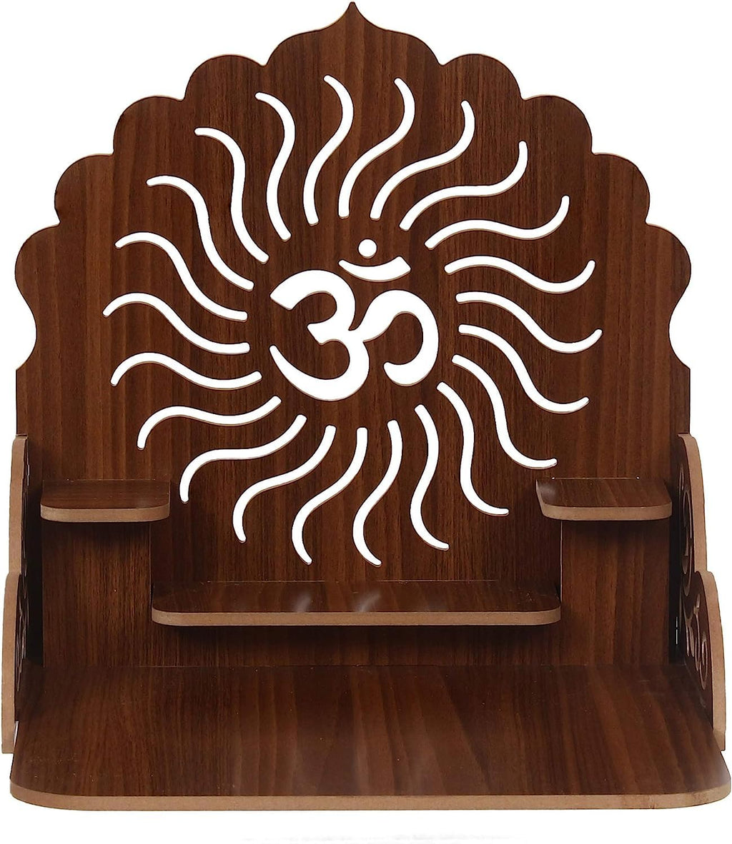 CrazyInk Wooden Handmade Wall Hanging Beautiful Temple | Small Pooja Mandir for Home and Office