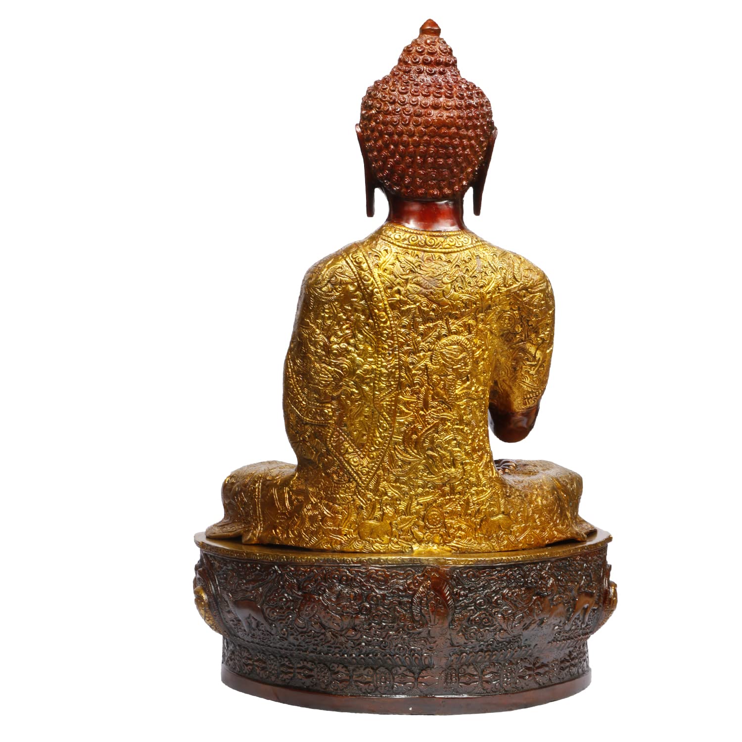 ARTVARKO Big Brass Buddha Statue Buddhism Blessing Pose Handwork Sculpture Tibetan Feng Shui Yoga Home Décor Height 21 Inches