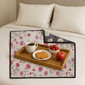 MUSHIES Waterproof Bed Server Mat (Pink Floral/Grey Daisies, 36x36 Inch) Reversible 3-Layer Bedsheet Protector & Food Mat for Eating on Bed | Heavy-Duty Bed Server Food Mat for Kids, Adults & Patients Kafalo