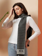Ravaiyaa - Attitude is everything Women Woolen Ikat Design Casual Warm Winter Wear Muffler Scarf Stole 72x14 Inch (Grey Argyle/Diamond)