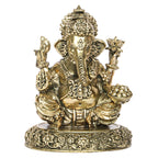 ARTVARKO Brass Ganesh Idol Ganesha Statue Ganpati Murti for Temple Puja Home Entrance Décor Luck Gift 5 Inch
