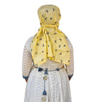 Switchon Scarf Hijab Rayon Printed fancy scarf for women Size Adjustable -Hook loop tape (Multicolor_Yellow)