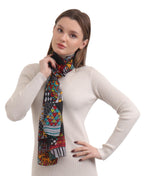 EH 100% Pure Mulberry Silk Scarf for Women, head scarf, neck scarf, hair scarf, digital printed long (22 X 72) (MC 23)