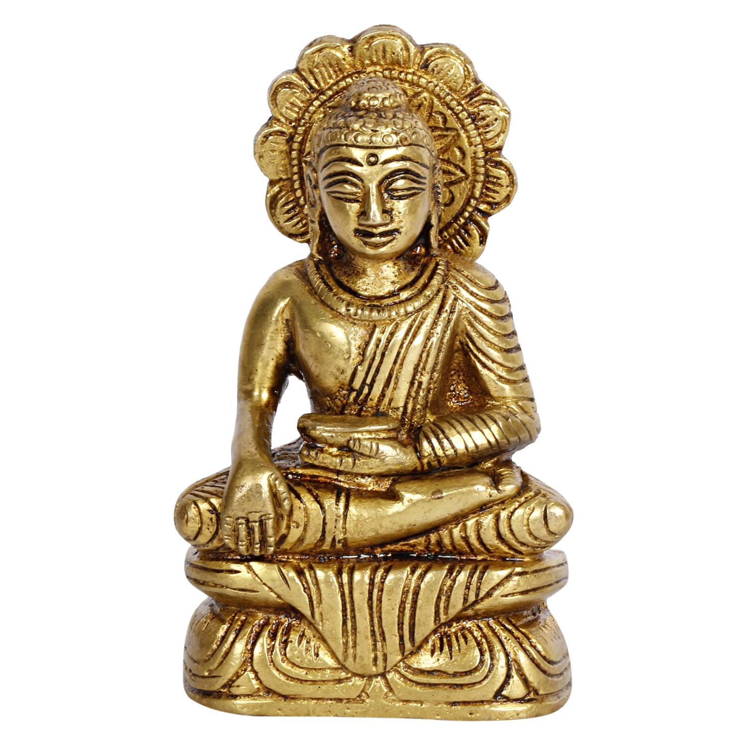 ARTVARKO Brass Buddha Idol Tibet Buddha Brass Statue-Buddhist Buddhism Decorative Figurines 3.5 Inch