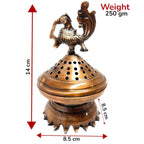 Kridaykraft Metal Copper Color Finish Dhoop Dani | Bakhoor Holder | Loban Burner | Incense Holder, for Poja Room