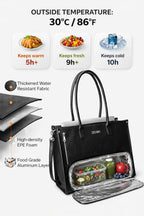Stylish Women's Tote Bag For Woman With Insulated Lunch Compartment | Lightweight & Elegant | Lunch Bag for Office | Fits 15.6 Inch Laptop Bags For Women Office Use | Water Resistant | Free Sling Bag