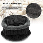Alexvyan Winter Neck Scarf Soft Warm Snow Proof Knitted (Inside Fur) Woolen Scarf for Women Girl Boys Man (Black)