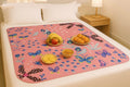 Waterproof Food Mat for Bed | Reversible Bed Server for Home, Kitchen & Living Room (Berry Triangle) Kafalo