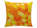 Khooti Velvet Cushion Cover, 20x20 (Triangular Orange Yellow)(Pack of 3)