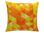 Khooti Velvet Cushion Cover, 20x20 (Triangular Orange Yellow)(Pack of 3)