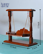 Happy Decor Premium Polished Sheesham Wooden Laddu Gopal Jhula for Bal Gopal Idol, kanha ji, Shri Krishna, Home Temple (Size:- 13x12x6), Seat Size :- (8x6) for 0 to 4 no Gopal ji.