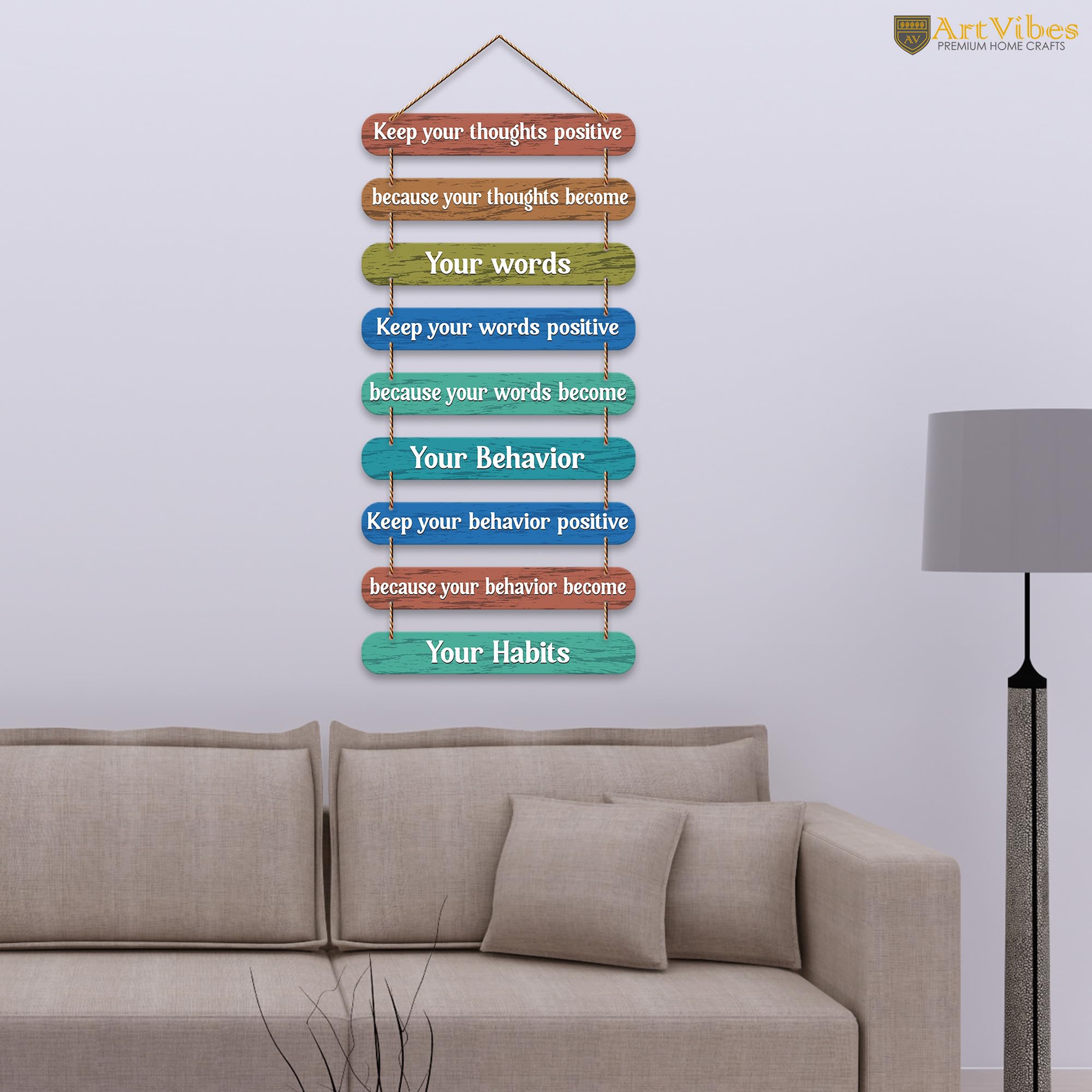 Artvibes Positive Quote Decorative Wall Hanging Ornaments | Quotes Decor Item | Wall Poster | Office Decor | Inspirational Quotes Wall Art | Mdf Wall Decoration | Gift Items (WH_9313N)