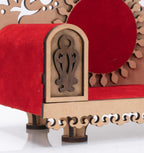 GREECHO Wooden Singhasan Pooja Stand Mandir Art and Craft MDF Plywood Handmade Sinhasan Pooja Mandir, Jhula Stand Throne for Krishna, Ganesha (Singhasan 01)