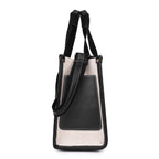 Womanix Womens Tote Bag Niwar Canvas Bag 12 Inch Work Shoulder Bags Casual Small Briefcase Handbag For Travel, Office, College (0045), Black