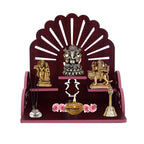Table Top Home Mandir Temple Home Decor Beautiful Wooden Temple (Maroon)