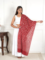 Gutthi Women's Cotton Stoles | Scarf Lightweight & Comfortable for All Seasons, Size (100X180 CM) (Red)