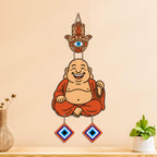 Artvibes Smiling Monk Evil Eye Wall Hanging Decor for Home Entrance | Positive Energy Protection Ornament | Nazar Battu Wall Accent for Living Room | Office | Gift Item (WH_85143N)