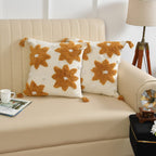 Furnistitchs Premium Decorative Throw Cushion Pillow Cover Boho Home Decor - Living Room Bedroom Couch Sofa Cushion Covers 16 inch x 16 inch (1, Orange Sunflowers)
