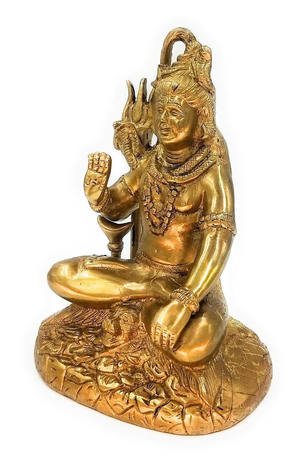 ARTVARKO Brass Made Lord Shiva Idol Bhagwan Shankar Brass Idol Lord Shiva, Shankar, Bhole Nath Puja Idol 7 Inch