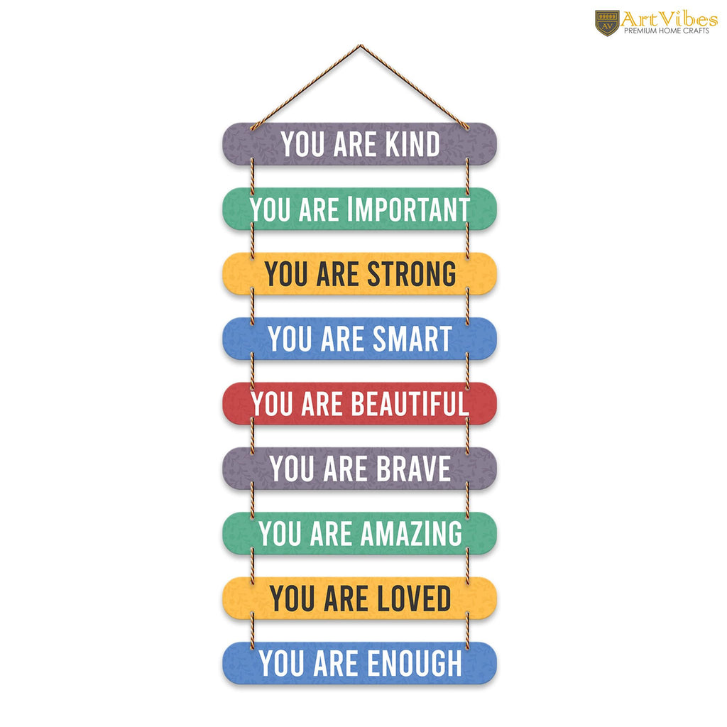 Artvibes Positive Quote Wall Hanging Wooden Art For Living Room | Office | Quotes Decor Item | Wall Illustrations | Office Decor | Wall Art Print | Inspirational quotes | Gift Items (WH_9312N)