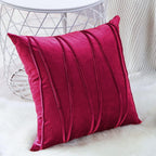 Khooti Velvet Striped Cushion Cover Pack of 1-30 x 30 / 76 x 76 cm | Pink | Soft Pillow Covers Cushion Case for Sofa Bedroom Livingroom Chair Car, Cushion Cover with Zig Zag Pattern