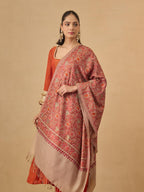 Pashmoda Women Hunar Fine Wool Nalki Embroidered Stole (Size : 28x80in, 71X203cm) EMST02