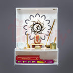 Heartily Acrylic Beautiful Pooja Stand Pooja Mandir for Home Temple for Home and Office Puja Mandir for Home Wall Mounted with LED Spot Light Size (H- 15.5, L- 11.5, W-11 Inch) (Roli)