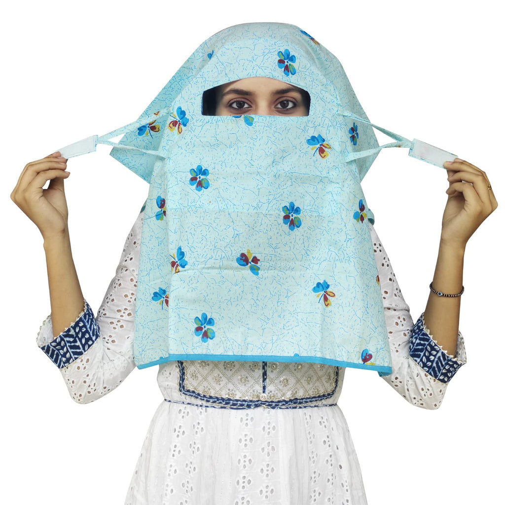 Switchon Cotton Printed Female Scarf Hijabf For Women-Yellow Multi - 12 Yrs And Above-1 Scarf