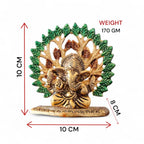 KridayKraft Elegant Mini Ganesh Murti – Divine Lord Ganesh Idol for Home & Office Décor, Intricately Designed Pooja Statue & Spiritual Showpiece for Living Room, Bedroom, Temple (Golden)