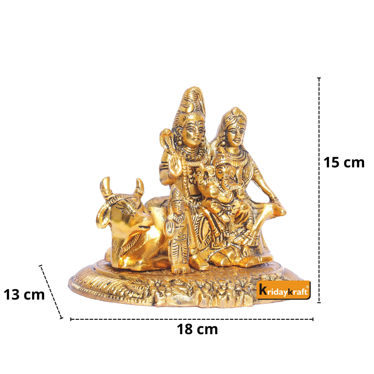 KridayKraft Statue of Shiva Family a Unique and one of a Kind Rare Handcrafted, Shiva Idol for Pooja Room Decorative Showpiece for Home, Office & Temple