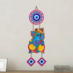 Artvibes Shree Ganesha Evil Eye Nazar Battu Wall Hanging for Home Entrance | Spiritual Vastu Decor for Living Room Bedroom Office Temple | Positive Energy MDF Decorative Gift (WH_8558N)
