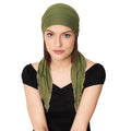 The Headscarves Rayon Women Bamboo Pre Tie Scarf (HS107 Chive), For Female, Green