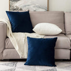 Khooti Velvet Cushion Cover, 22x22 (Blue)(Pack of 5)
