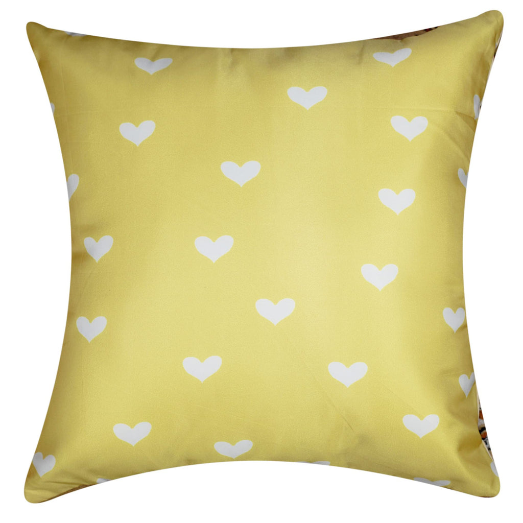 Vendola 3D Decorative Satin Sofa Cushion Covers Set of 5, 12 inch x 12 inch, Sofa Pillow Cover, Yellow and White Colour, Floral Design, Zipper Closure (Marigold, 12X12 Inches)