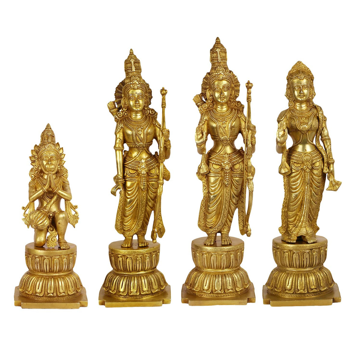 ARTVARKO 24 Inches Large Ram Darbar Statue Shree Ram Ji Sita Laxman Hanuman Home D?cor Brass Metal Bhagwan Idol Murti for Mandir Temple Gift
