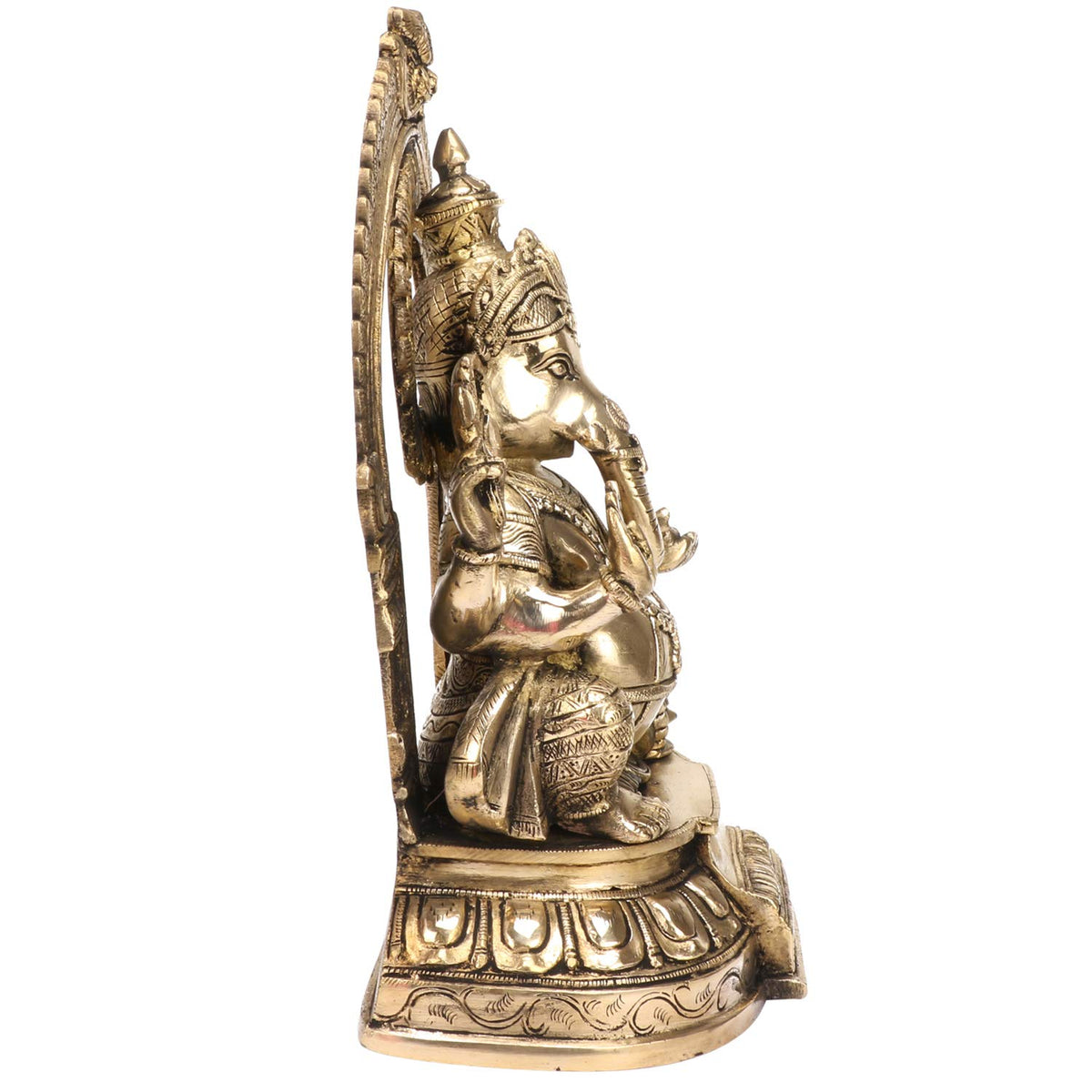 SVARUP Big Brass Ganesha Elephant Murti God Ganesha Vinayak Ganpati Sitting Idol Bhagwan Entrance Home Décor 12 Inch