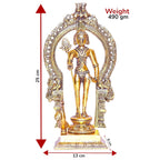 KridayKraft Metal Murugan Swami (Kartikeya) Statue Standing with Peacock, Swaminatha,Skanda Swamiji, Subramanyam Murti for Pooja, Vastu & Home,Office Decor,Religious Idol