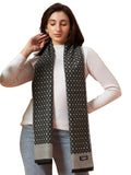 Ravaiyaa - Attitude is everything Women Woolen Ikat Design Casual Warm Winter Wear Muffler Scarf Stole 72x14 Inch (Grey Argyle/Diamond)