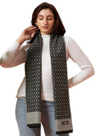 Ravaiyaa - Attitude is everything Women Woolen Ikat Design Casual Warm Winter Wear Muffler Scarf Stole 72x14 Inch (Grey Argyle/Diamond)