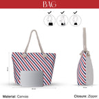 SIBY Tote Bag - Canvas Rope Handle Bag with Zipper Closure, Spacious Interior Pocket - Modern Style, Ideal for All Occasions