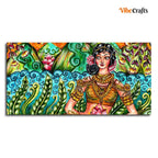 VIBECRAFTS Canvas Paintings for Living Room Drawing Room Traditional Women Canvas Wall Painting Fitted With Wooden Frame For Home | Office | Living Room | Gifts (PTVCH_2514)