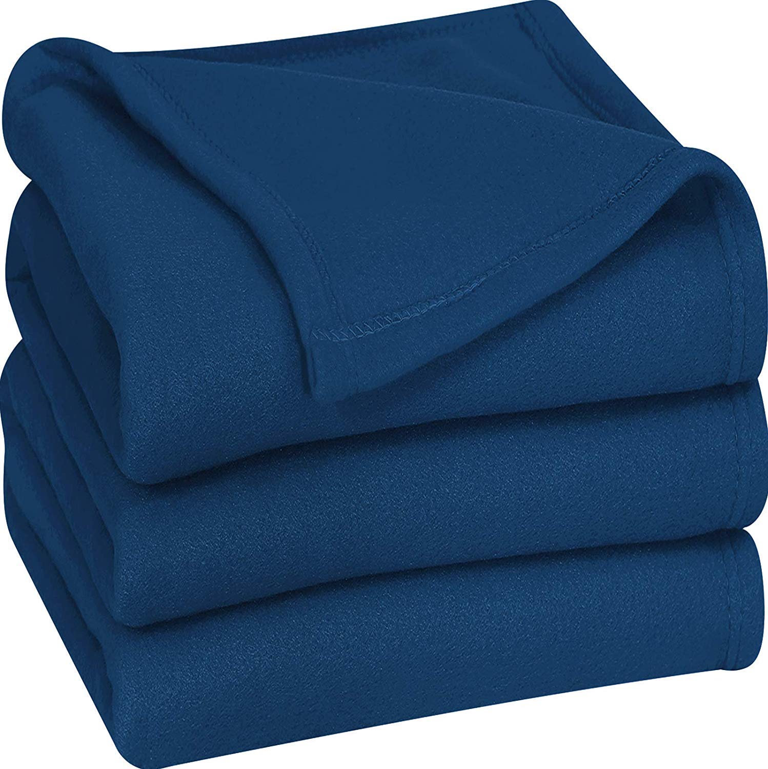 Purav Light Singal Bed Fleece Blanket Soft, Lightweight,Woolen, Winter & Traveling Blanket Ideal AC & All-Season Blanket Polar Fleece-60 X 90''-2 Pc, Blue Kafalo