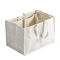 Home Style India Heavy Duty Cotton Canvas Reusable Vegetable Handbag/Grocery/Carry Bag/Shopping Bag With 6 Compartments/Pockets For Organized Storage, White