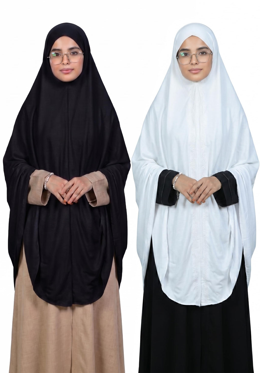 AL RIDHA Women's Premium Sarina Crystal Namaz Hijab | Readymade Namazi Scarf & Rumali for Daily Prayer | Soft & Lightweight Islamic Prayer Wear (Pack of 2)