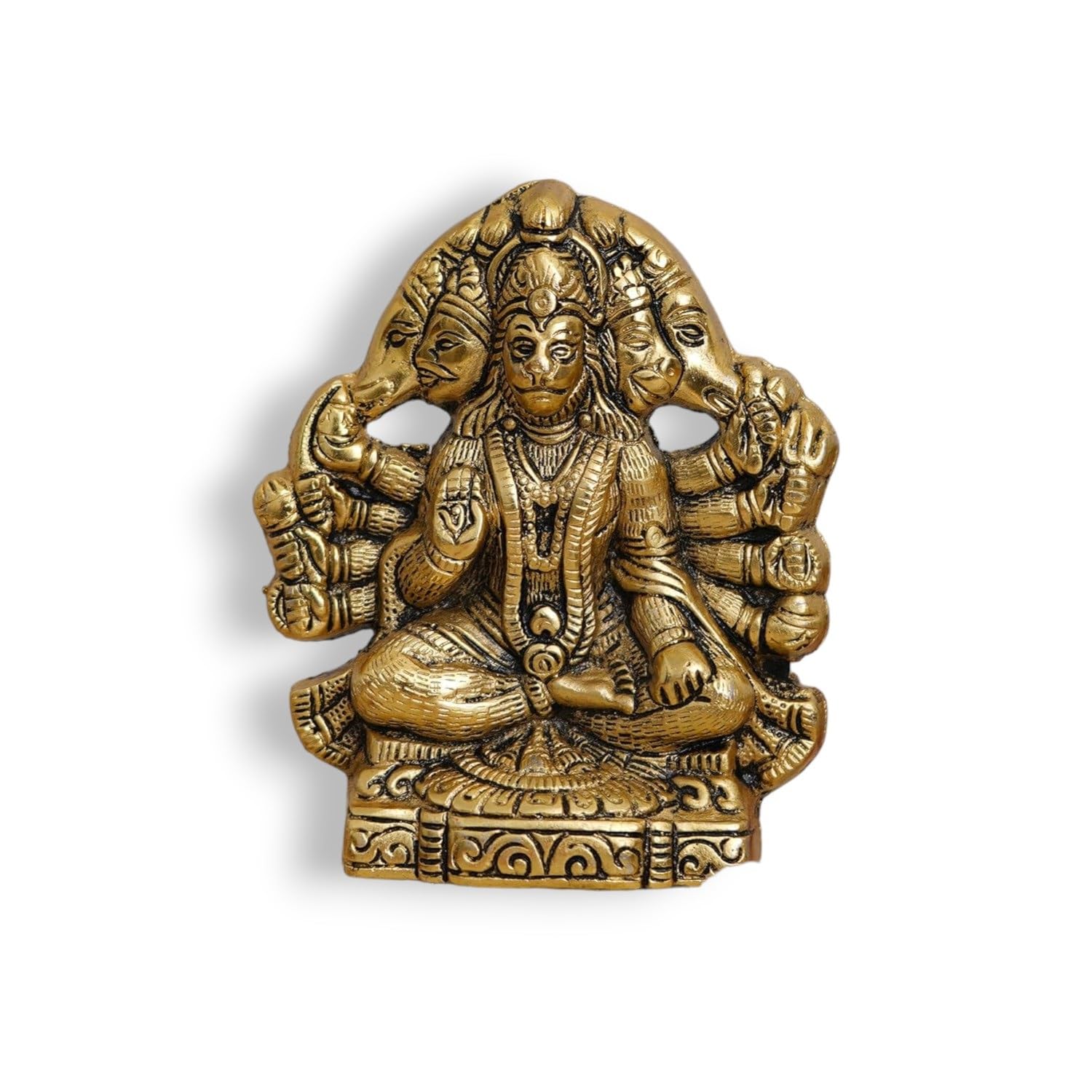 KridayKraft Metal Hanuman ji Statue Showpiece Figurines- Standard, Gold